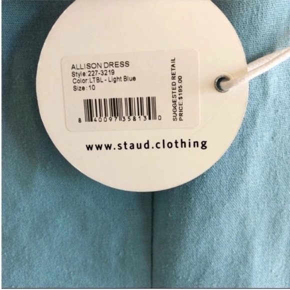 Staud Allison Linen Mini Dress Light Blue NWT - Picture 8 of 11